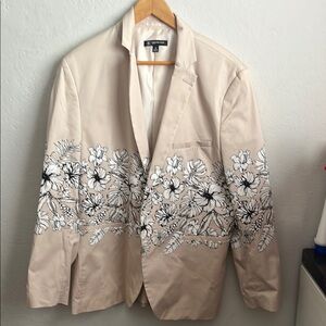 Calvin Klein Tan and Black Sport Coat with Unique Pattern